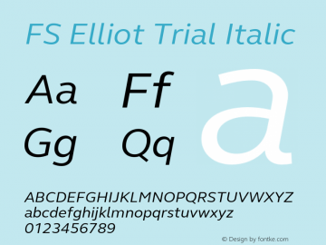 FSElliot-Italic Trial Version 6.000图片样张