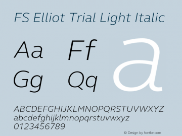FSElliot-LightItalic Trial Version 6.000图片样张