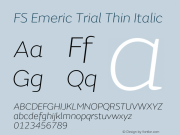 FSEmeric-ThinItalic Trial Version 6.000图片样张