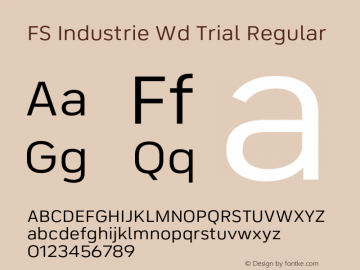 FS Industrie Wd Trial Regular Version 1.002;PS 001.002;hotconv 1.0.88;makeotf.lib2.5.64775图片样张