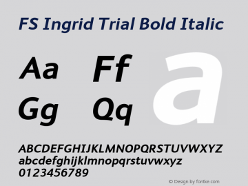 FSIngrid-BoldItalic Trial Version 4.000图片样张