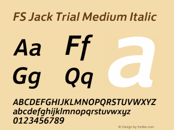 FSJack-MediumItalic Trial Version 6.000图片样张