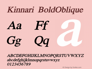 Kinnari BoldOblique Version 001.004: 2008-01-19图片样张