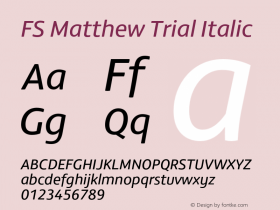 FSMatthew-Italic Trial Version 6.000图片样张