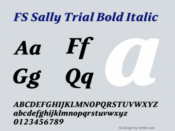 FSSally-BoldItalic Trial Version 1.000图片样张