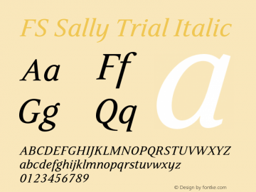 FSSally-Italic Trial Version 1.000图片样张
