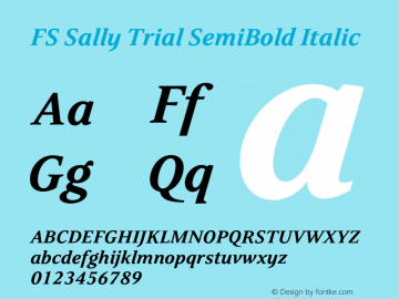 FSSally-SemiBoldItalic Trial Version 1.000图片样张