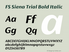 FS Siena Trial Bold Italic Version 1.001;PS 001.001;hotconv 1.0.88;makeotf.lib2.5.64775图片样张