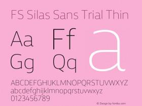 FS Silas Sans Trial Thin Version 1.1图片样张