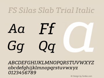 FS Silas Slab Trial Italic Version 1.1图片样张