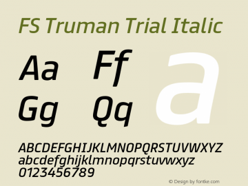 FSTruman-Italic Trial Version 1.000图片样张