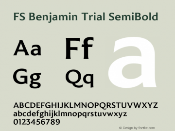 FS Benjamin Trial SemiBold Version 1.001;PS 001.001;hotconv 1.0.88;makeotf.lib2.5.64775图片样张