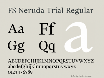 FS Neruda Trial Regular Version 1.001;PS 001.001;hotconv 1.0.88;makeotf.lib2.5.64775图片样张