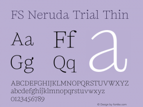FS Neruda Trial Thin Version 1.001;PS 001.001;hotconv 1.0.88;makeotf.lib2.5.64775图片样张