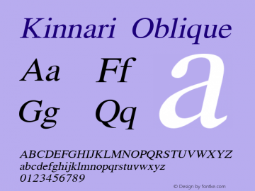 Kinnari Oblique Version 001.007: 2009-07-24图片样张