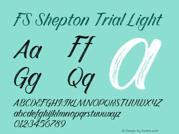 FS Shepton Trial Light Version 2.001;PS 002.001;hotconv 1.0.88;makeotf.lib2.5.64775图片样张