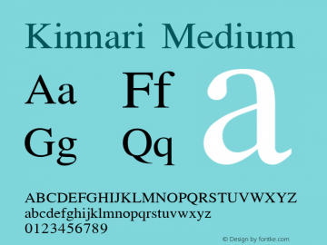 Kinnari Medium Version 001.008: 2011-04-23 Font Sample