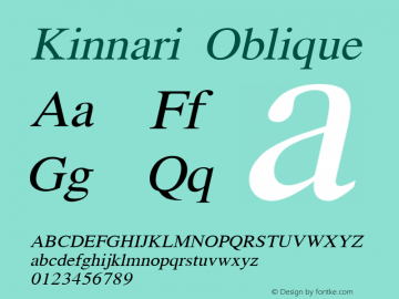 Kinnari Oblique Version 001.008: 2011-04-23图片样张