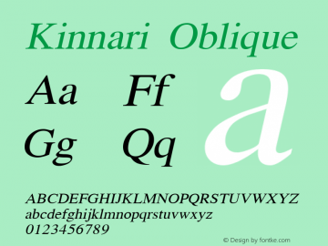 Kinnari Oblique Version 001.010: 2012-02-13 Font Sample