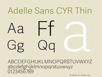 Adelle Sans CYR Thin Version 3.000;hotconv 1.0.109;makeotfexe 2.5.65596图片样张