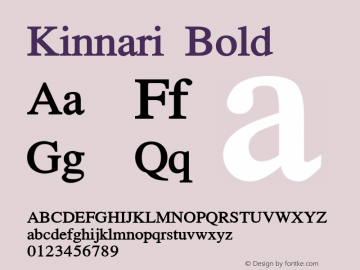 Kinnari Bold Version 001.010: 2012-02-13图片样张