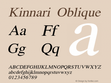 Kinnari Oblique Version 001.010: 2012-02-13图片样张
