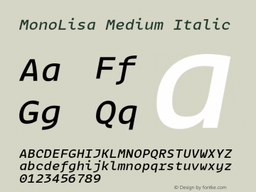 MonoLisa Medium Italic Version 1.800 | web-OT图片样张
