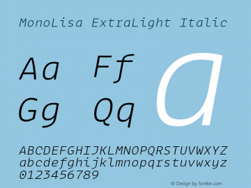 MonoLisa ExtraLight Italic Version 1.800 | web-OT图片样张