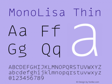 MonoLisa Thin Version 1.800 | web-OT图片样张