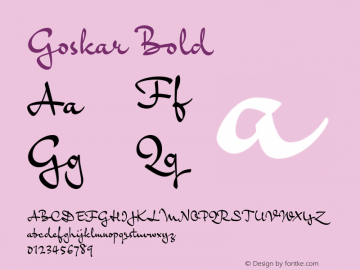 Goskar Bold Version 1.002;hotconv 1.0.109;makeotfexe 2.5.65596图片样张