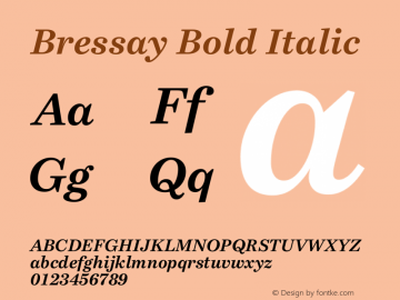 Bressay Bold Italic Version 4.000图片样张