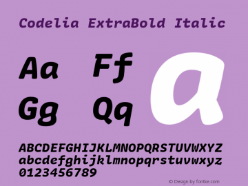 Codelia ExtraBold Italic 1.000 | web-TT图片样张