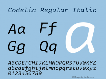 Codelia Italic 1.000 | web-TT图片样张