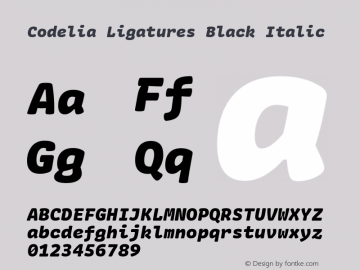 Codelia Ligatures Black Italic 1.000 | web-TT图片样张