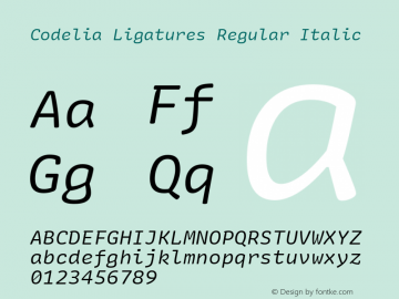 Codelia Ligatures Italic 1.000 | web-TT图片样张
