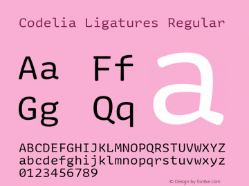 Codelia Ligatures Regular 1.000 | web-TT图片样张