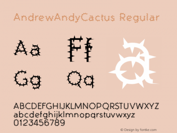 AndrewAndyCactus Regular Macromedia Fontographer 4.1.1 6/3/95图片样张