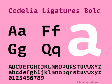 Codelia Ligatures Bold 1.000图片样张