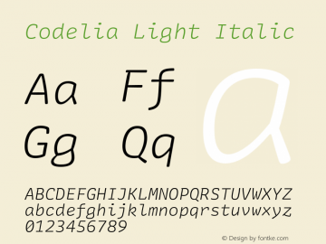 Codelia Light Italic 1.000图片样张