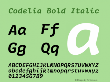 Codelia Bold Italic 1.000图片样张