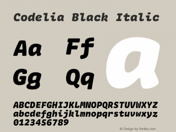 Codelia Black Italic 1.000图片样张