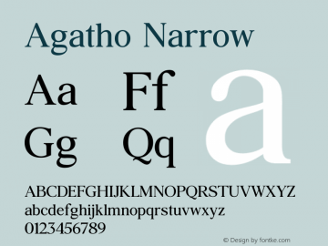 Agatho Narrow Version 1.003;Fontself Maker 3.5.4图片样张