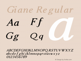 Giane W05 Semi Bold Italic Version 1.00图片样张