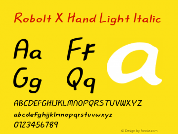 Robolt X Hand Light Italic 1.000图片样张