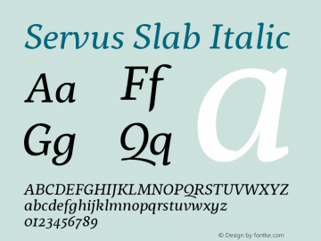 Servus Slab Italic 1.000图片样张