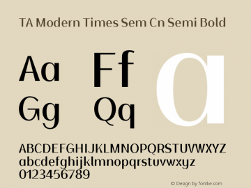 TAModernTimes-SemCnSemiBold Version 2.000图片样张