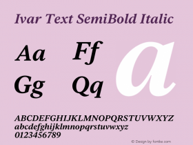 IvarText-SemiBoldItalic Version 1.801 | wf-rip DC20200305图片样张