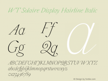 WT Solaire Display Hairline Italic Version 4.000 | web-TT图片样张