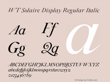 WT Solaire Display Italic Version 4.000 | web-TT图片样张