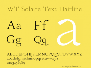 WT Solaire Text Hairline Version 4.000 | web-TT图片样张